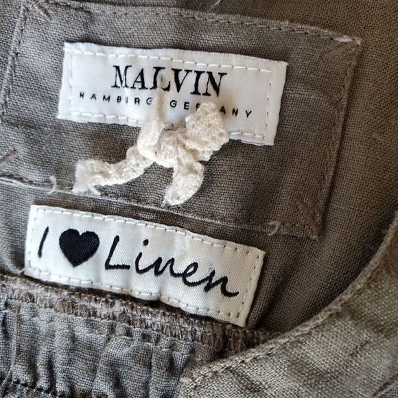 Malvin Hamburg I Love Linen Dress Button Down Size Medium Coastal  Casual - Picture 7 of 13